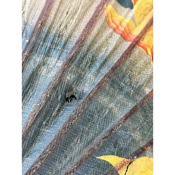 Vintage Koi Fish Paper Parasol 34" Bamboo Umbrella Asian Art Decor - Picture 5 of 8